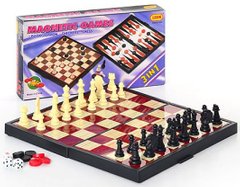 арт. 9831 Набор магнитный 3в1: шашки, шахматы, нарды