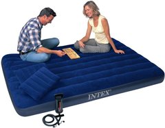 Надувной матрас Downy Royal Intex 68765 (152х203х22см) + подушки + насос