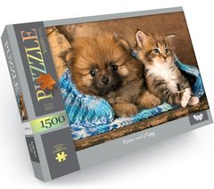 Пазлы 1500 элементов Котенок и щенок (Dankotoys) 1500-04-01